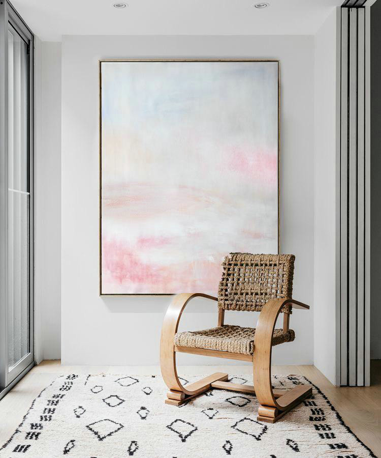 Large Abstract Art Handmade Painting,Vertical Vertical Abstract Art On Canvas,Modern Paintings On Canvas,Grey,Pink,White.etc
